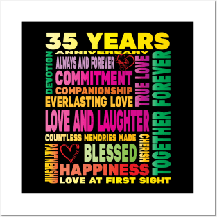 35 Years Anniversary of Love Happy Marriage Couple Lovers Posters and Art